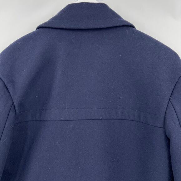 J. Crew Melton Wool Navy Blue Double‎ Breasted Peacoat B6474 Women’s Size 0 - Picture 6 of 10